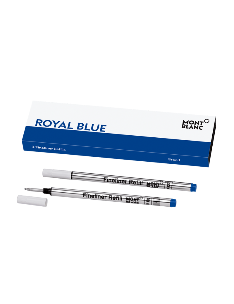 2 recharges pour feutre fin (B), Bleu Royal