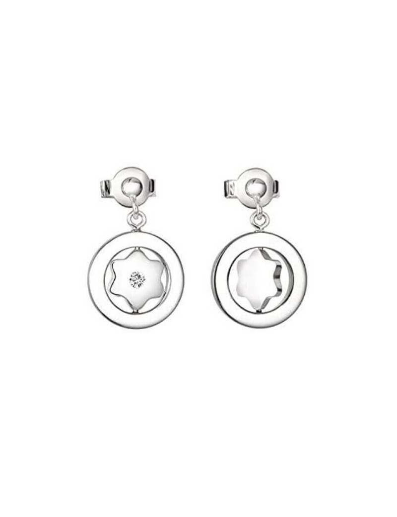 Boucles d'oreilles Star Signet Argent 925 Diamant