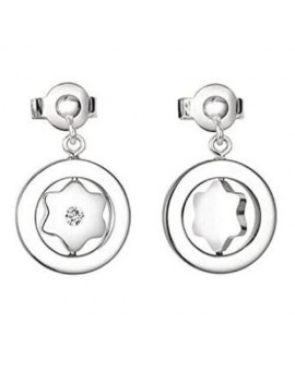 Boucles d'oreilles Star Signet Argent 925 Diamant