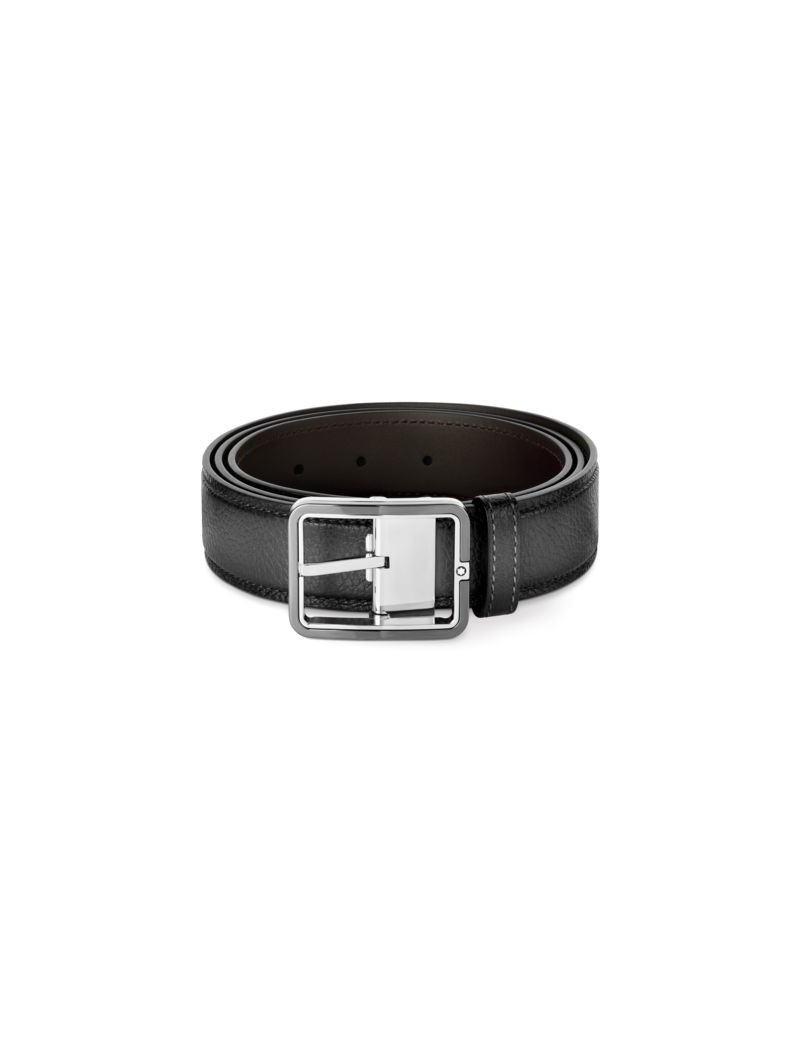 Ceinture en cuir gris 35 mm