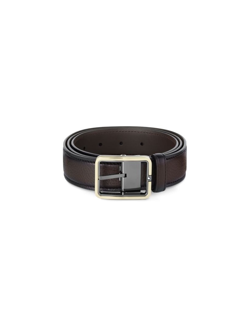 Ceinture en cuir marron 35 mm