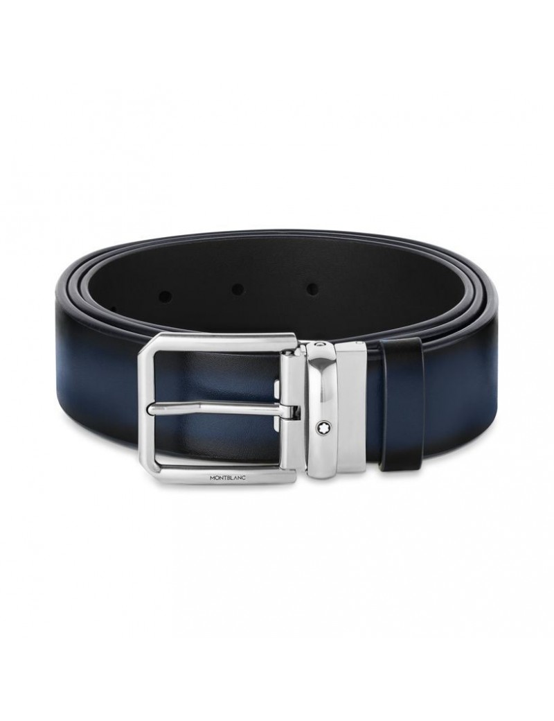 Ceinture en cuir bleue 35 mm