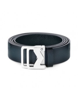 Ceinture en cuir bleu sfumato boucle M 35 mm