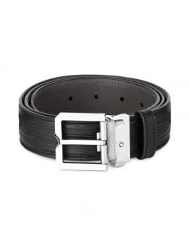 Ceinture en cuir noir 35 mm