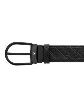 Ceinture en cuir noir boucle PVD noir