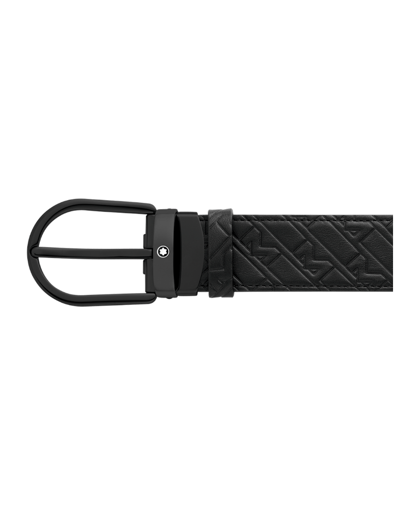 Ceinture en cuir noir boucle PVD noir Ceinture en cuir noir boucle PVD noir