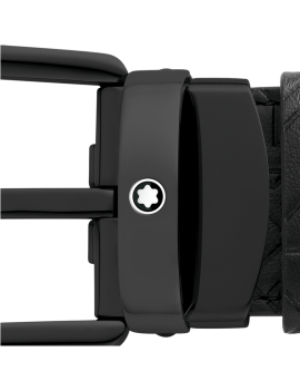 Ceinture en cuir noir boucle PVD noir