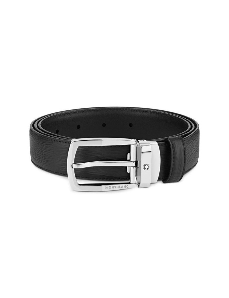 Ceinture en cuir noir 30 mm