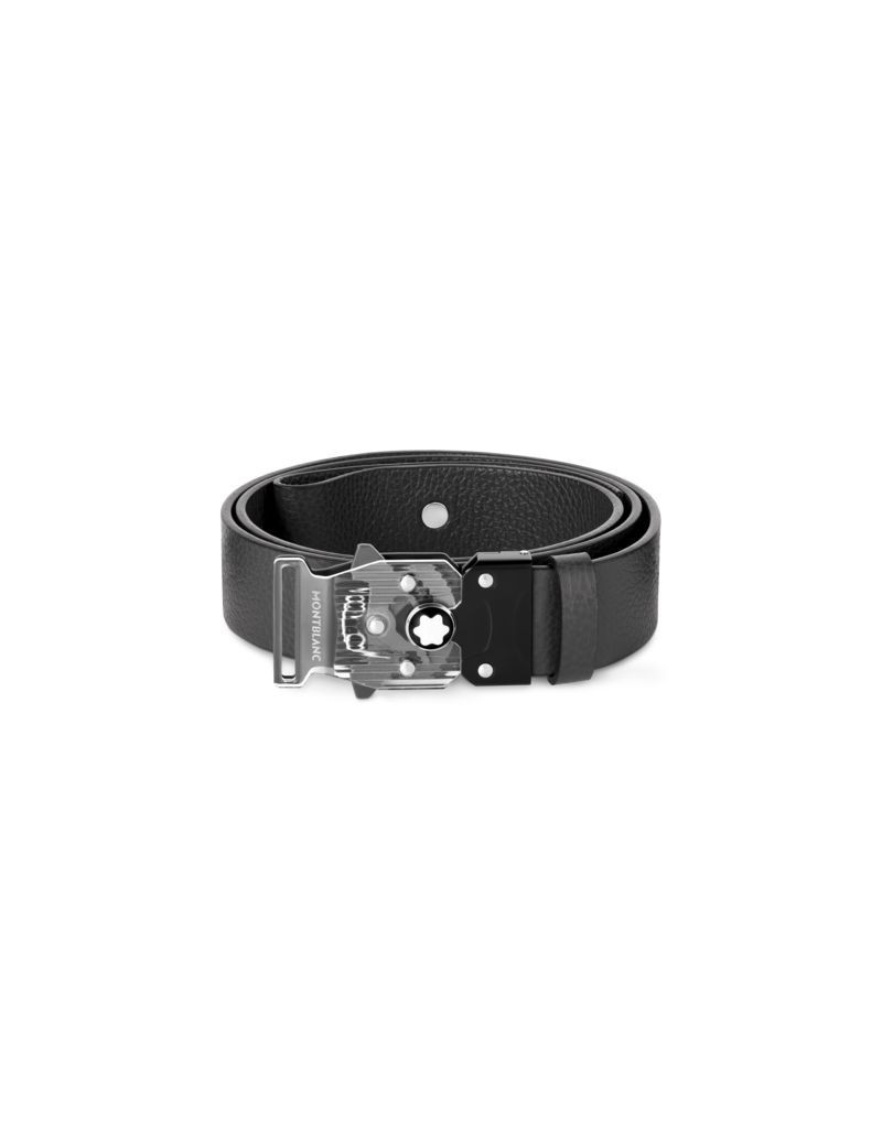 Ceinture en cuir gris grainé boucle M LOCK 4810 35 mm