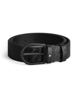 Ceinture en cuir noir avec boucle en fer à cheval de 35 mm