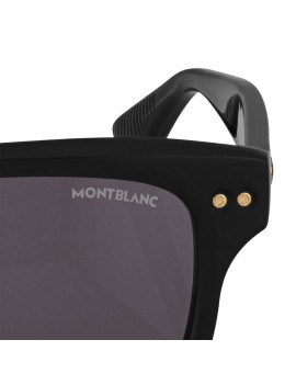 Lunettes de soleil rectangulaires avec monture en acétate de couleur noire