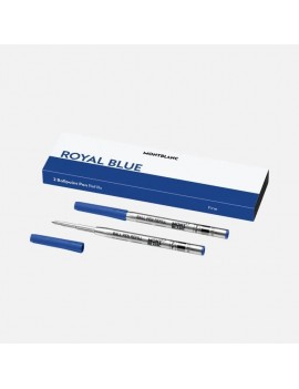 2 RECHARGES POUR STYLO À BILLE, POINTE FINE, BLEU ROYAL