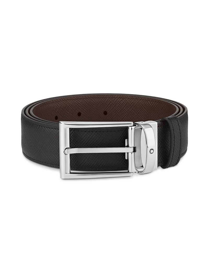 Ceinture réversible en cuir saffiano noir/marron 35 mm Ceinture réversible en cuir saffiano noir/marron 35 mm