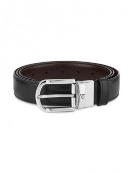 Ceinture réversible en cuir noir/marron 30 mm avec boucle fer à cheval