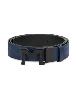 Ceinture réversible en cuir bleu/noir uni 35 mm avec boucle M Extreme 3.0