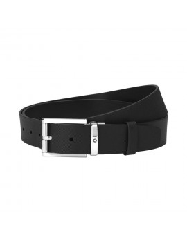 Ceinture en cuir noir 35 mm