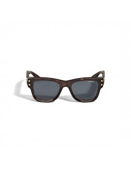 Lunettes de soleil carrées avec monture en acétate couleur havane
