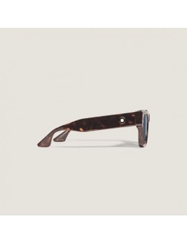 Lunettes de soleil carrées avec monture en acétate couleur havane