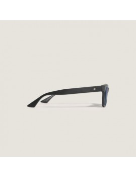 Lunettes de soleil carrées avec monture en acétate de couleur noire
