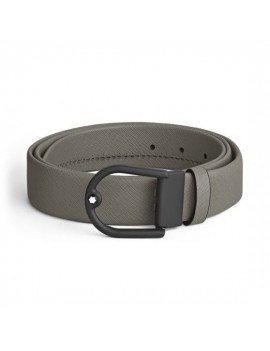 Ceinture en cuir gris moyen avec boucle en fer à cheval de 35 mm