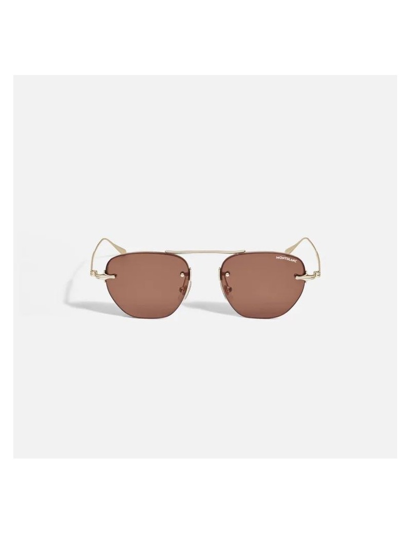 Lunettes de soleil ovales à monture métallique dorée Lunettes de soleil ovales à monture métallique dorée