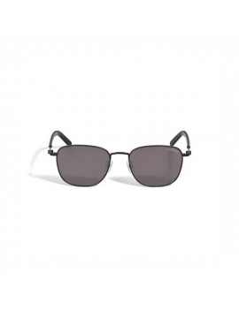 Lunettes de soleil carrées avec monture en métal de couleur noire