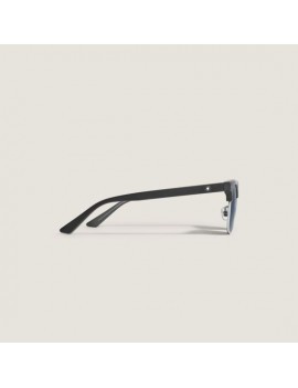 Lunettes de soleil carrées avec monture en acétate de couleur noire