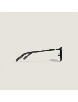 Lunettes de soleil ovales avec monture noire en acétate
