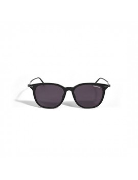 Lunettes de soleil rectangulaires à monture noire en acétate