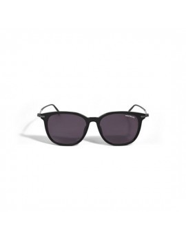 Lunettes de soleil rectangulaires à monture noire en acétate
