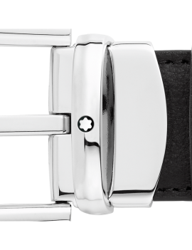 Ceinture à boucle fer à cheval plaquée palladium brillant