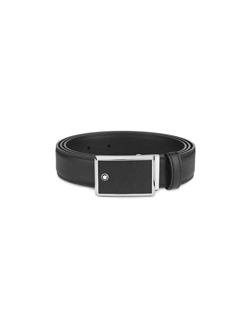 Ceinture en cuir noir 30 mm
