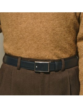 Ceinture en cuir noir 30 mm