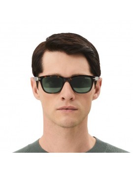 Lunettes de soleil carrées avec monture en acétate couleur Havane (M)