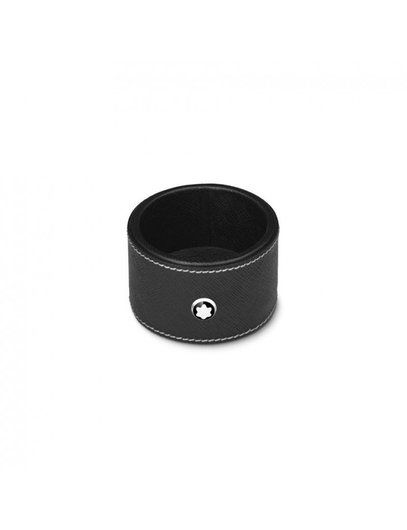 Plateau de bureau rond en cuir noir (Petit) Plateau de bureau rond en cuir noir (Petit)