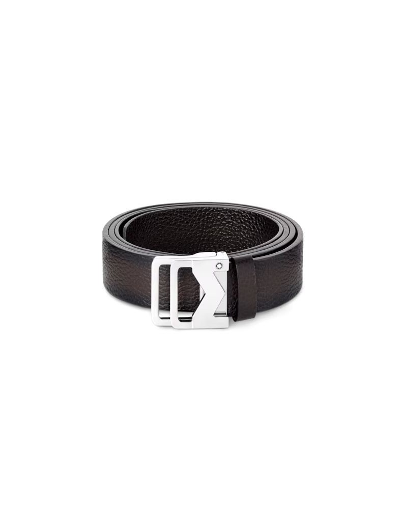 Ceinture en cuir marron sfumato boucle M 35 mm Ceinture en cuir marron sfumato boucle M 35 mm