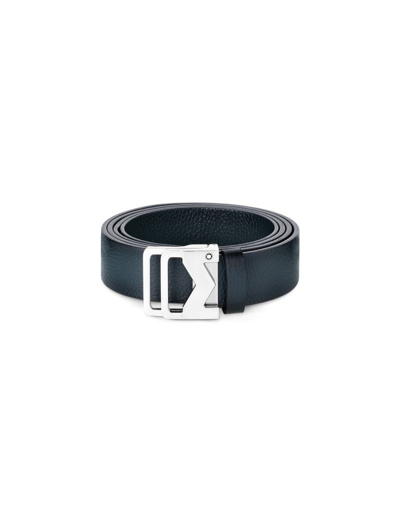Ceinture en cuir bleu sfumato boucle M 35 mm Ceinture en cuir bleu sfumato boucle M 35 mm