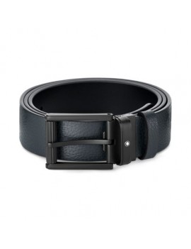 Ceinture en cuir réversible bleu/noir 35 mm