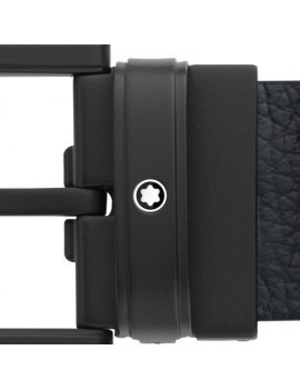 Ceinture en cuir réversible bleu/noir 35 mm