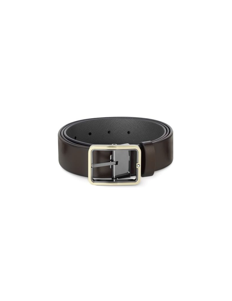 Ceinture en cuir réversible marron/gris 35 mm Ceinture en cuir réversible marron/gris 35 mm