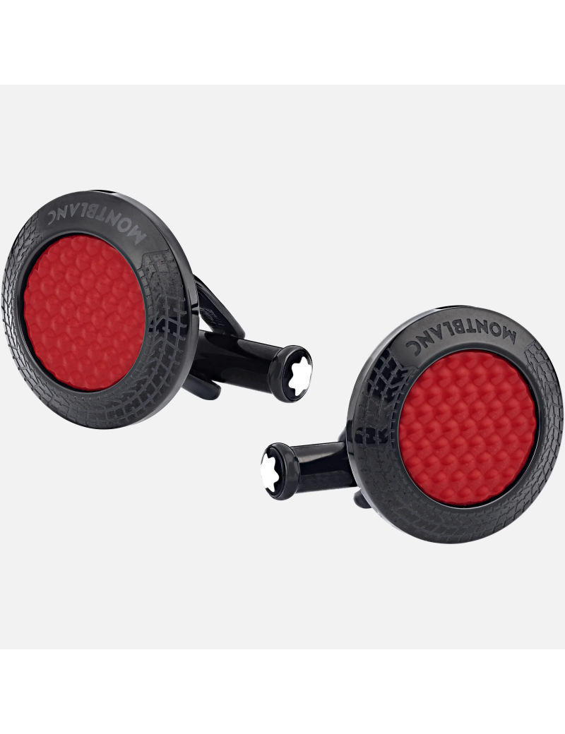 Boutons de manchette Montblanc Meisterstück Great Masters Pirelli en acier laqué rouge Boutons de manchette Montblanc Meisterstück Great Masters Pirelli en acier laqué rouge