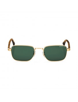 Lunettes de soleil rectangulaires avec monture en métal doré