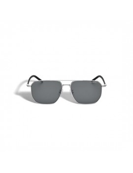 Lunettes de soleil carrées avec monture en métal argenté