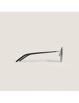 Lunettes de soleil carrées avec monture en métal argenté