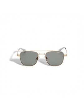 Lunettes de soleil carrées avec monture en métal doré