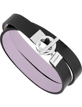 Bracelet(S)  en cuir double face avec fermoir sommet enneigé en acier inoxydable