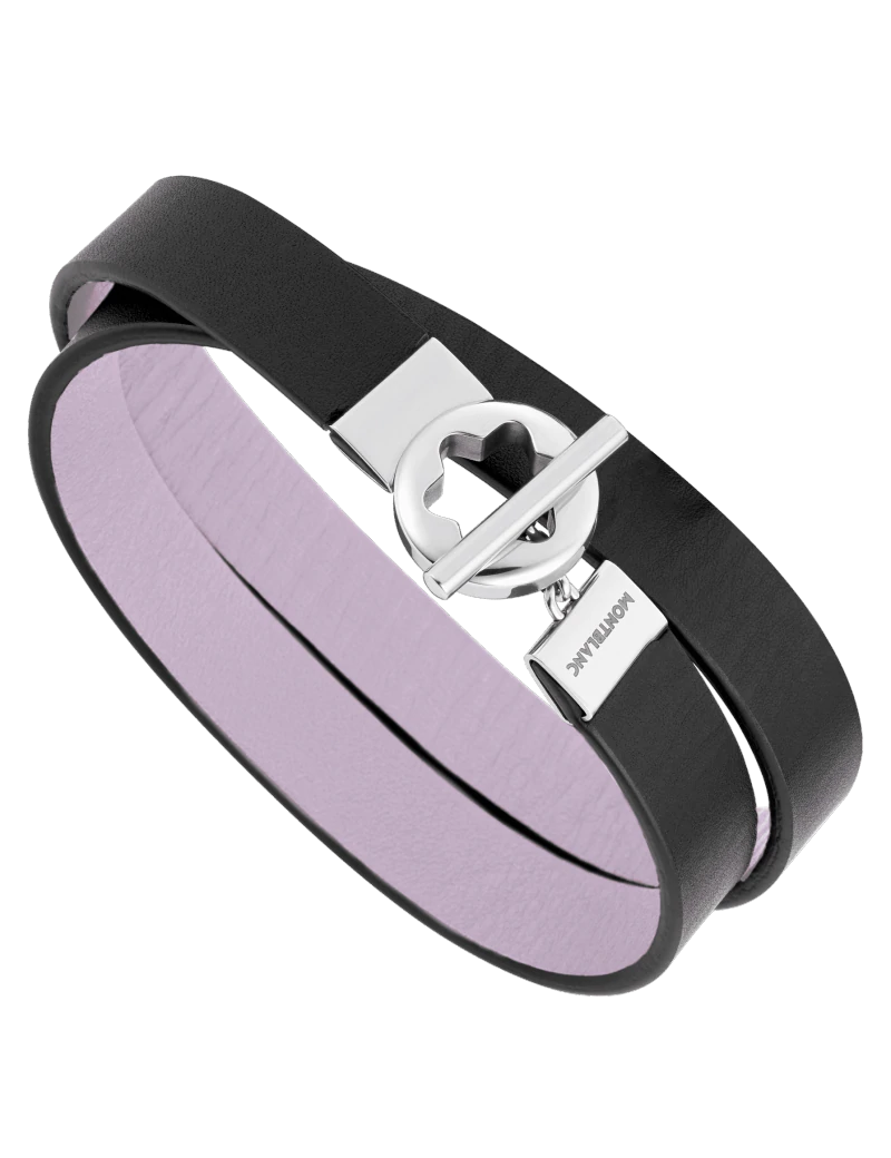 Bracelet(S)  en cuir double face avec fermoir sommet enneigé en acier inoxydable Bracelet(S)  en cuir double face avec fermoir sommet enneigé en acier inoxydable