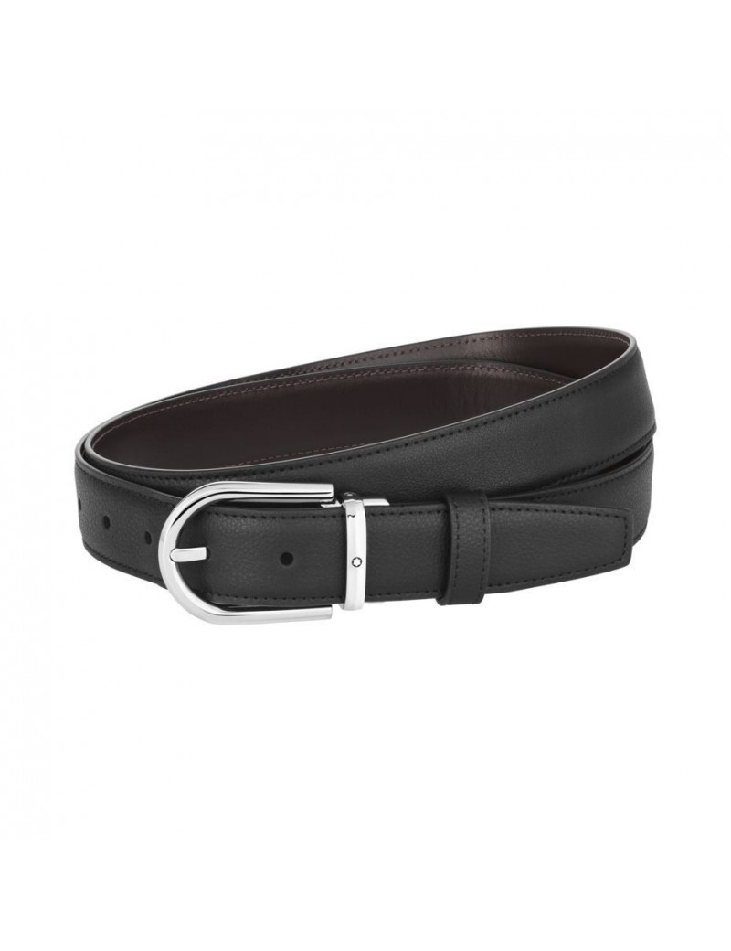 Ceinture à boucle ardillon plaquée palladium brillant en forme de fer à cheval New Montblanc Ceinture à boucle ardillon plaquée palladium brillant en forme de fer à cheval New Montblanc
