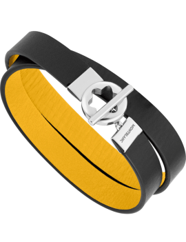 Bracelet (S) en cuir double face avec fermoir sommet enneigé en acier inoxydable