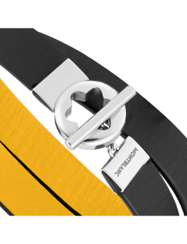 Bracelet (S) en cuir double face avec fermoir sommet enneigé en acier inoxydable